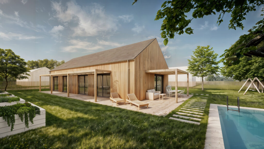 Vyky 100 moderní dřevostavba, nízkoenergetická dřevostavba, dřevostavba na klíč